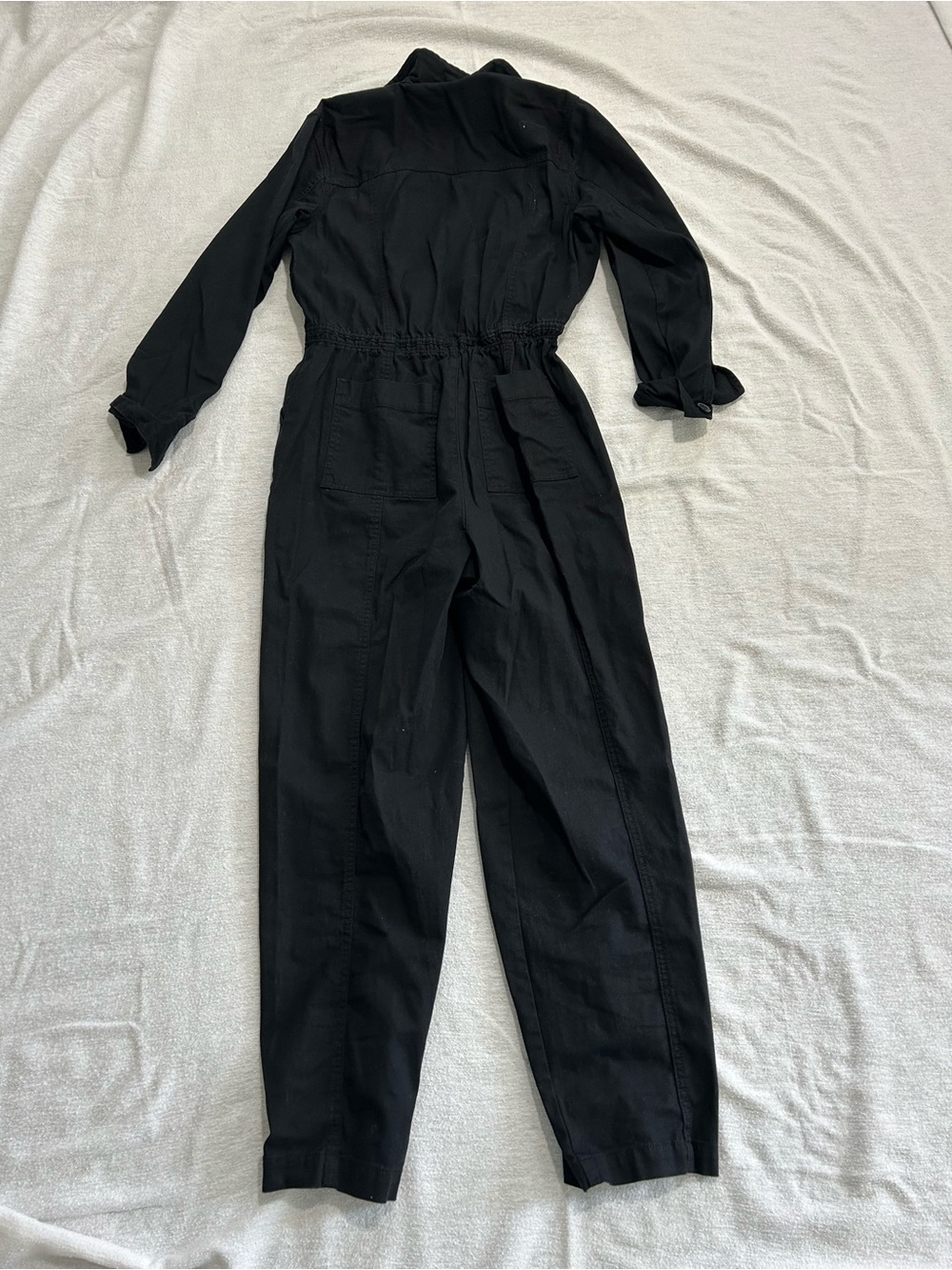 Women’s Black Long-Sleeve Utility Jumpsuit